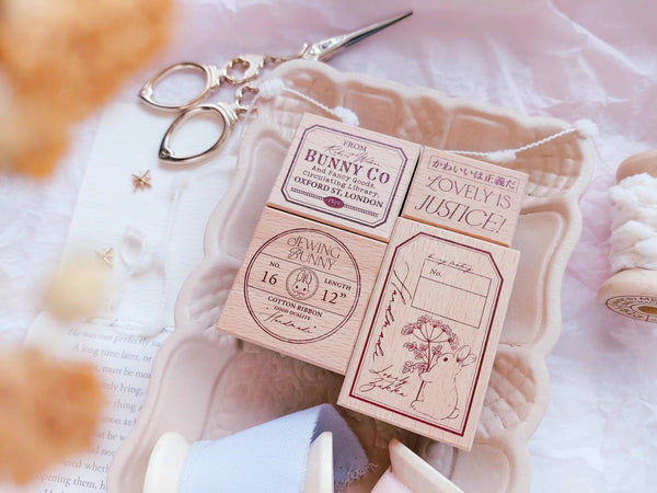 Kumayankee Stamp: Sewing Bunny