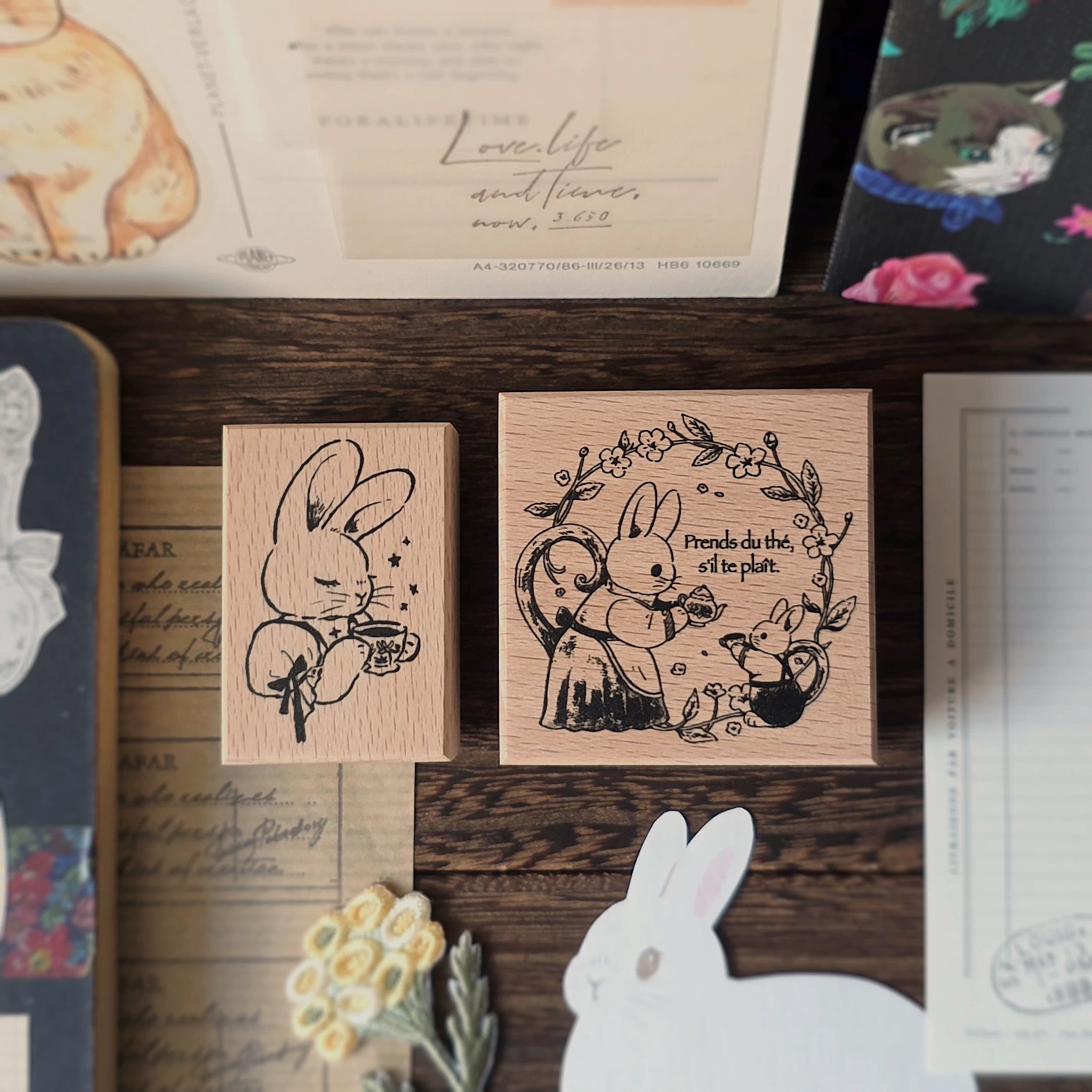 Kumayankee Stamp: Bunny Teapot