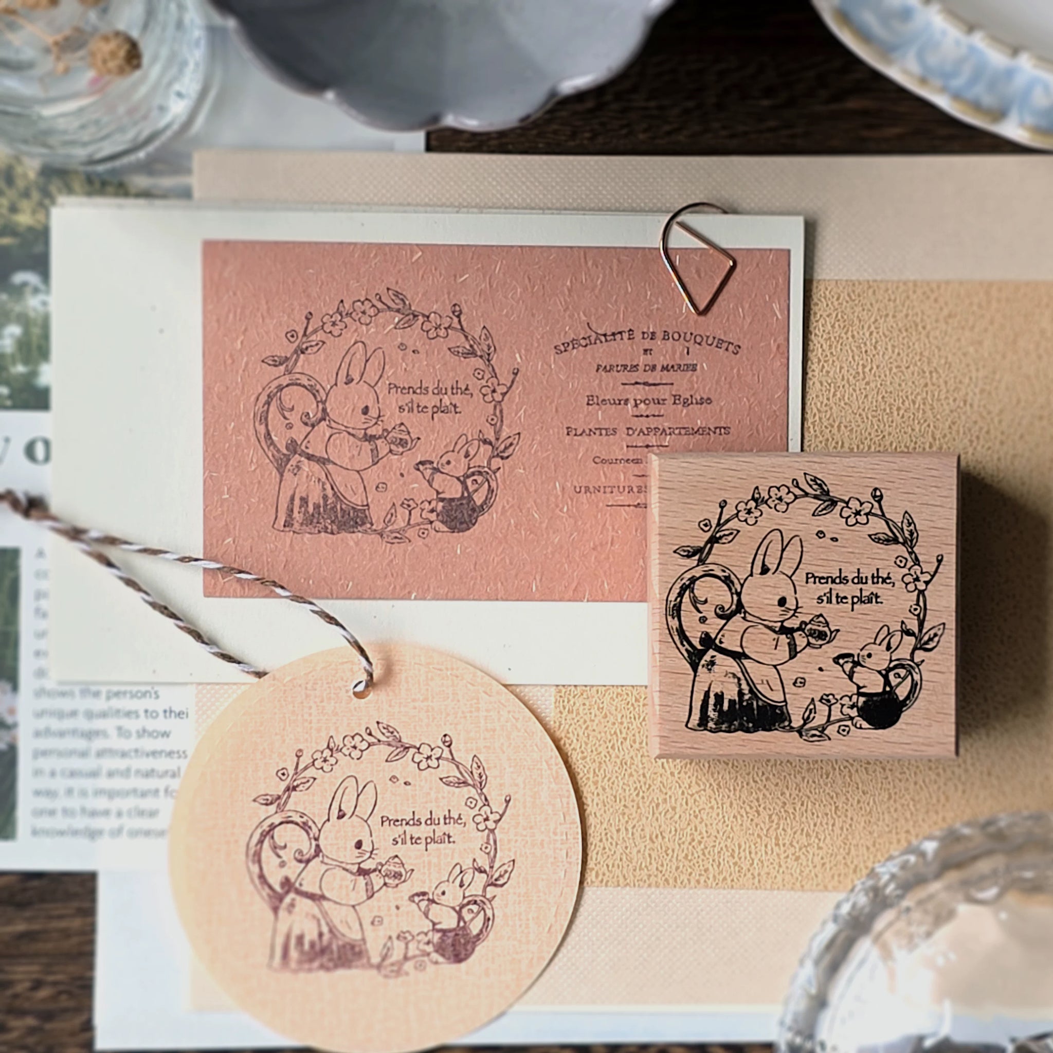 Kumayankee Stamp: Bunny Teapot