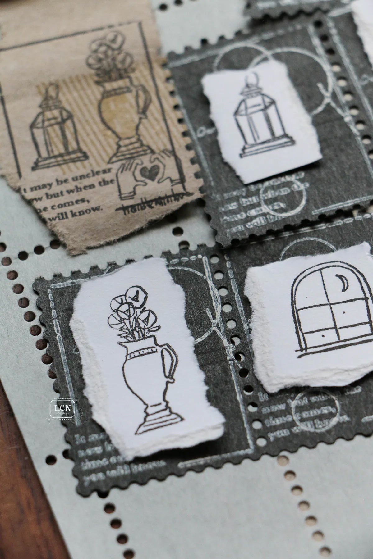LCN Design Studio: Corner View Rubber Stamps Set