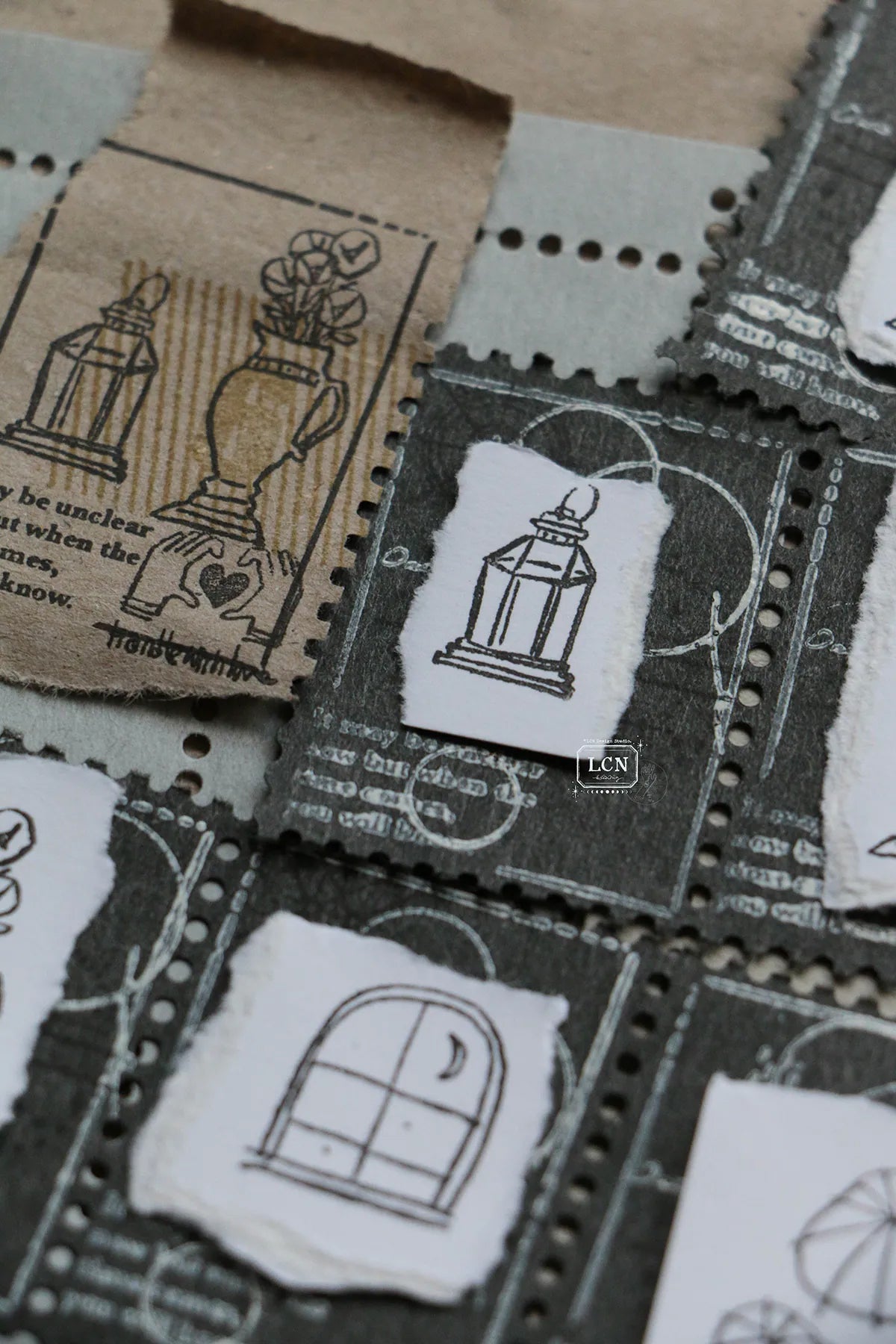 LCN Design Studio: Corner View Rubber Stamps Set