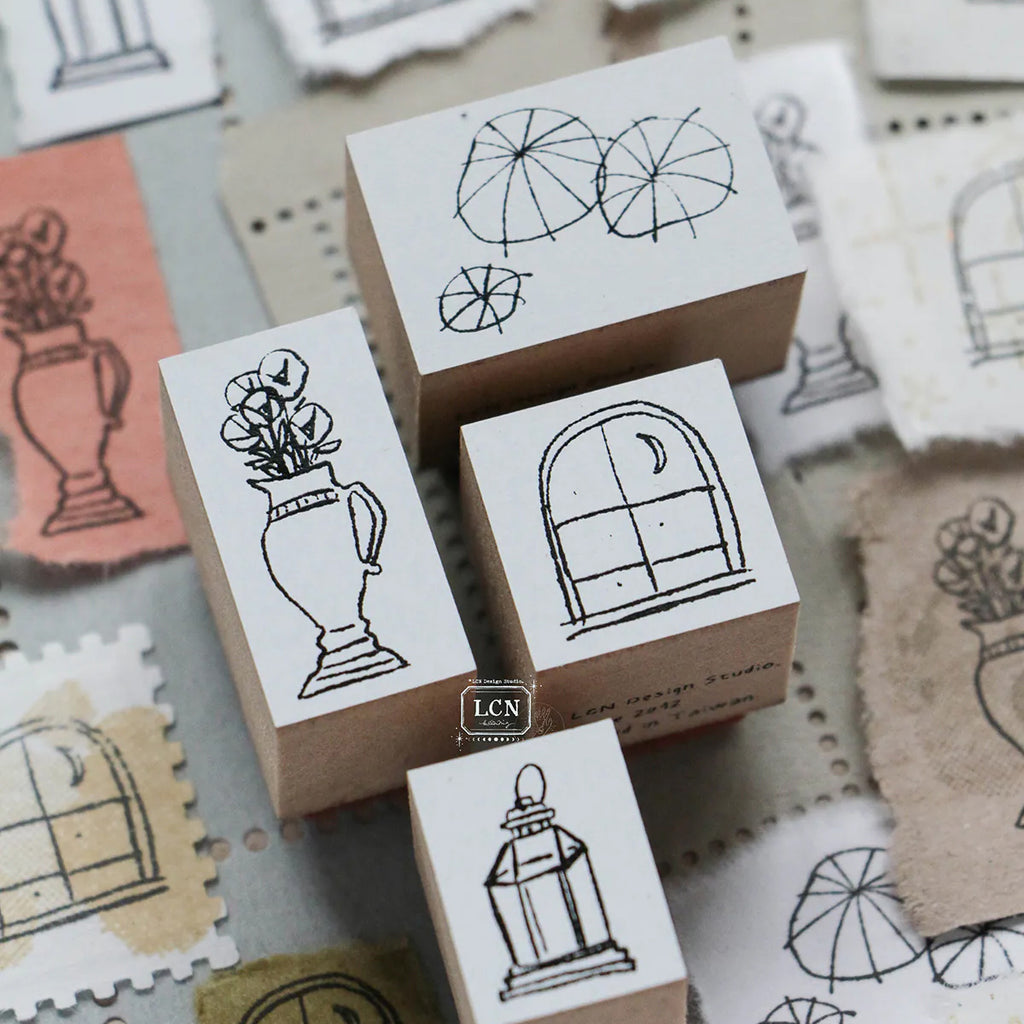 LCN Design Studio: Corner View Rubber Stamps Set