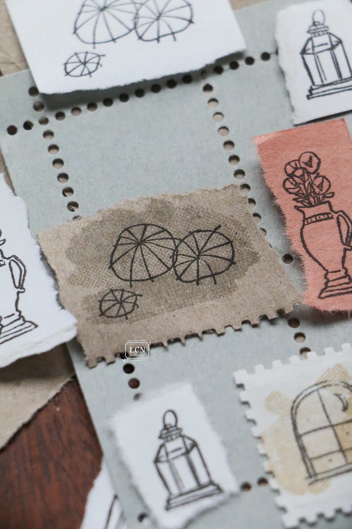 LCN Design Studio: Corner View Rubber Stamps Set