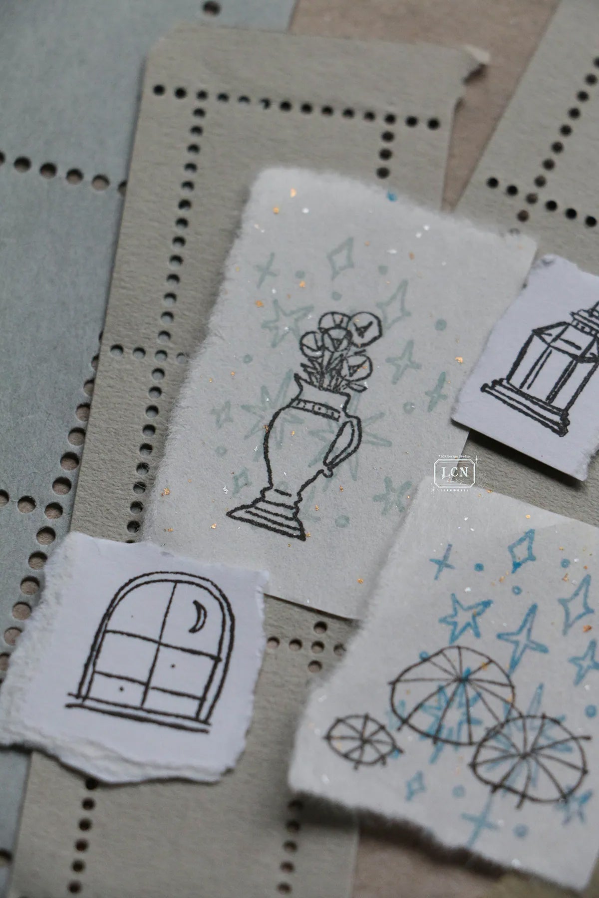 LCN Design Studio: Corner View Rubber Stamps Set