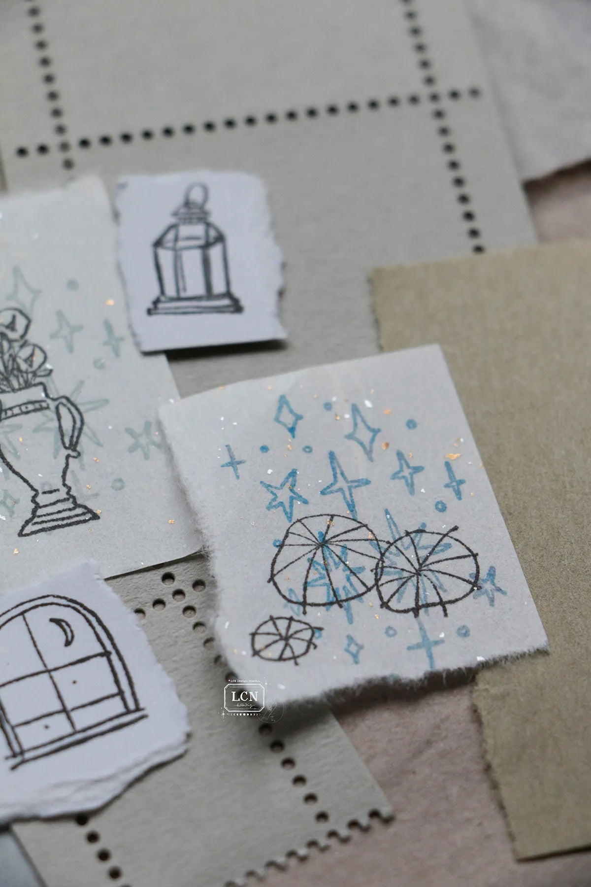 LCN Design Studio: Corner View Rubber Stamps Set