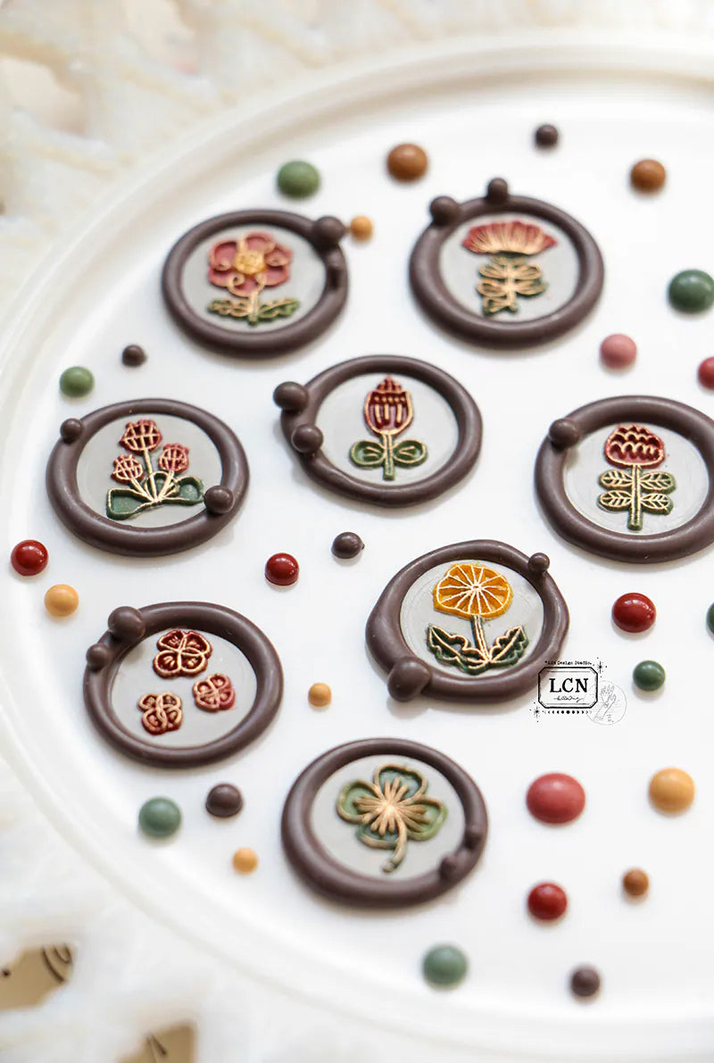 LCN Design Studio: Hand Drawn Flowers Mini Wax Seal Stamps