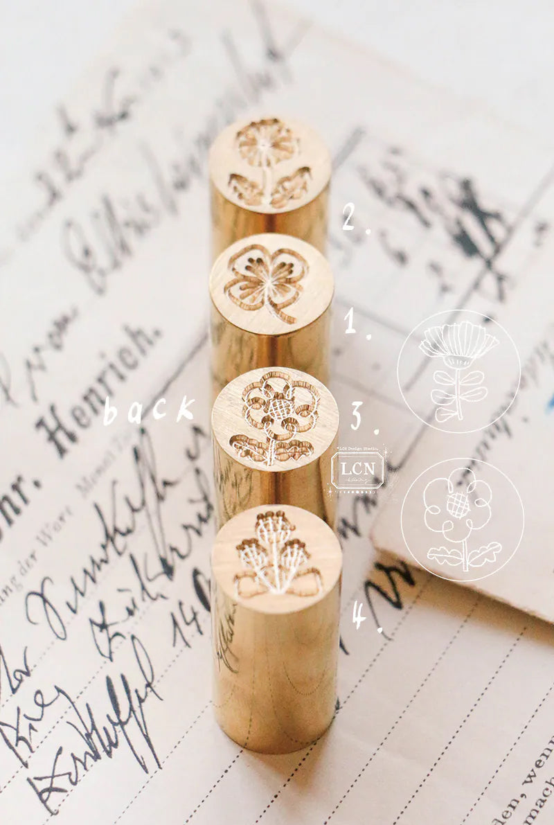 LCN Design Studio: Hand Drawn Flowers Mini Wax Seal Stamps