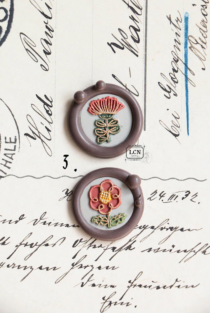 LCN Design Studio: Hand Drawn Flowers Mini Wax Seal Stamps