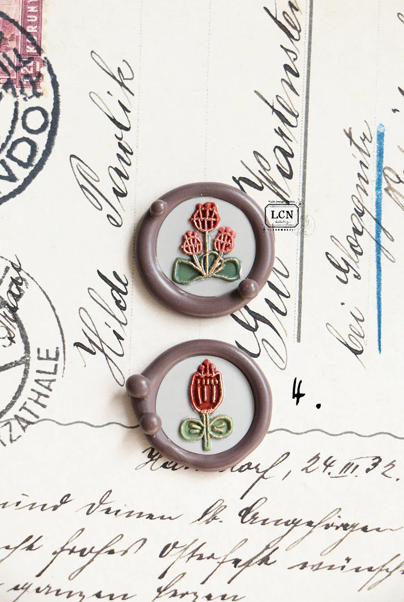 LCN Design Studio: Hand Drawn Flowers Mini Wax Seal Stamps