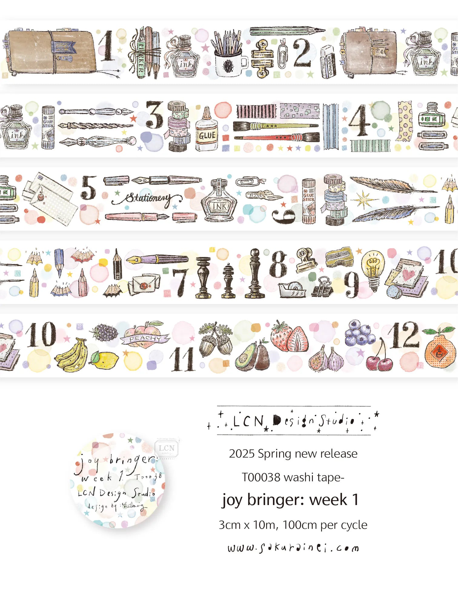 LCN Design Studio Tape Sample: Joy Bringer and Sticker Club