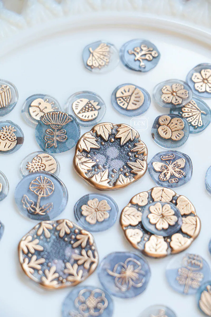 LCN Design Studio: Round Leaf Frame Wax Seal Stamps