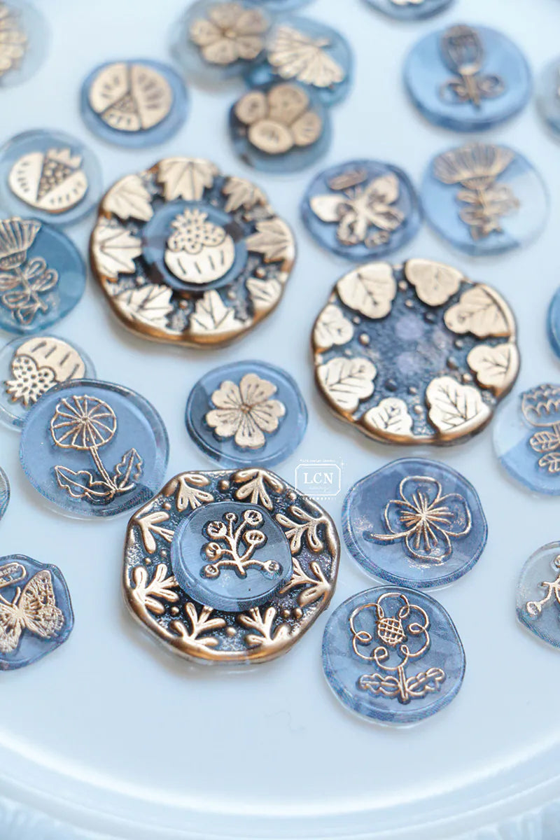 LCN Design Studio: Round Leaf Frame Wax Seal Stamps