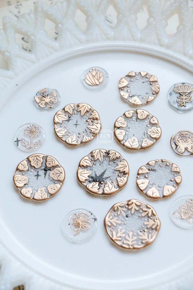 LCN Design Studio: Round Leaf Frame Wax Seal Stamps
