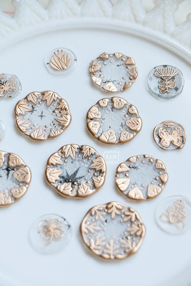 LCN Design Studio: Round Leaf Frame Wax Seal Stamps
