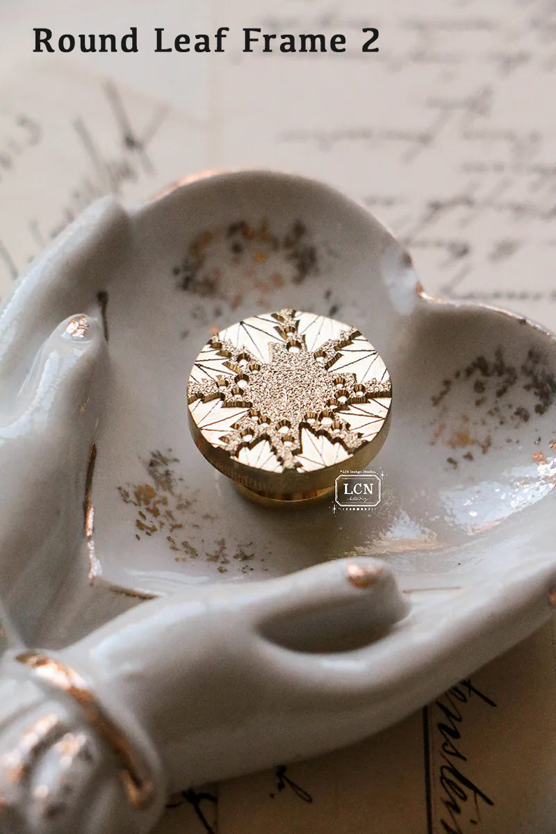 LCN Design Studio: Round Leaf Frame Wax Seal Stamps