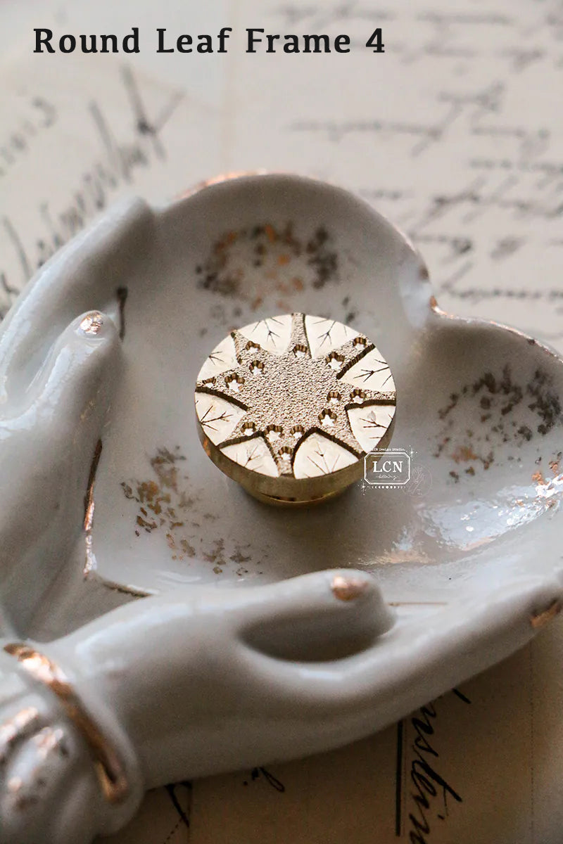 LCN Design Studio: Round Leaf Frame Wax Seal Stamps