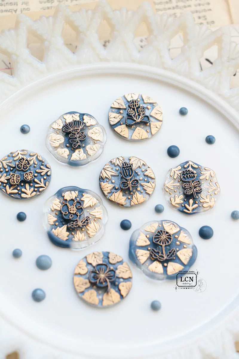 LCN Design Studio: Round Leaf Frame Wax Seal Stamps