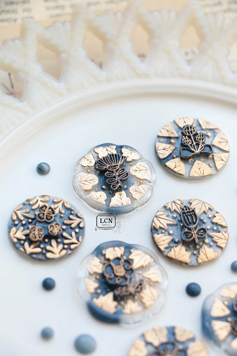 LCN Design Studio: Round Leaf Frame Wax Seal Stamps