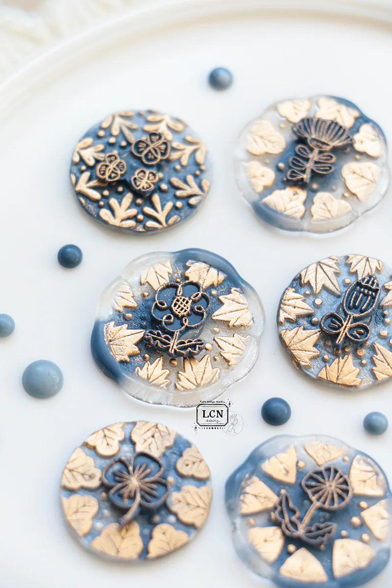 LCN Design Studio: Round Leaf Frame Wax Seal Stamps