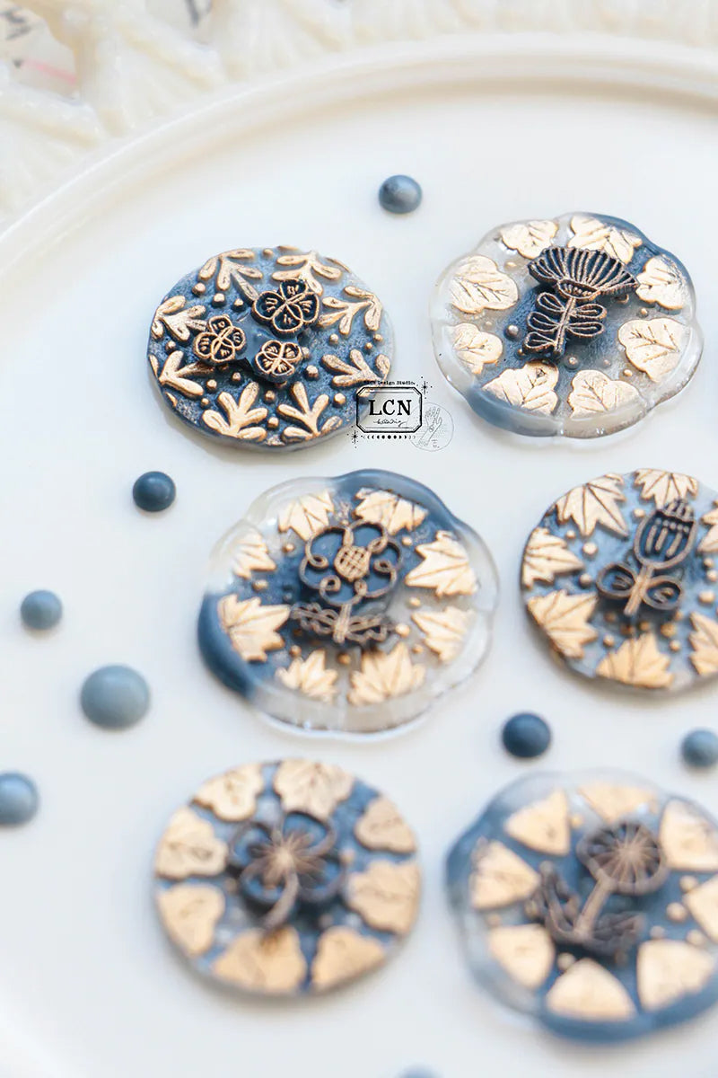 LCN Design Studio: Round Leaf Frame Wax Seal Stamps