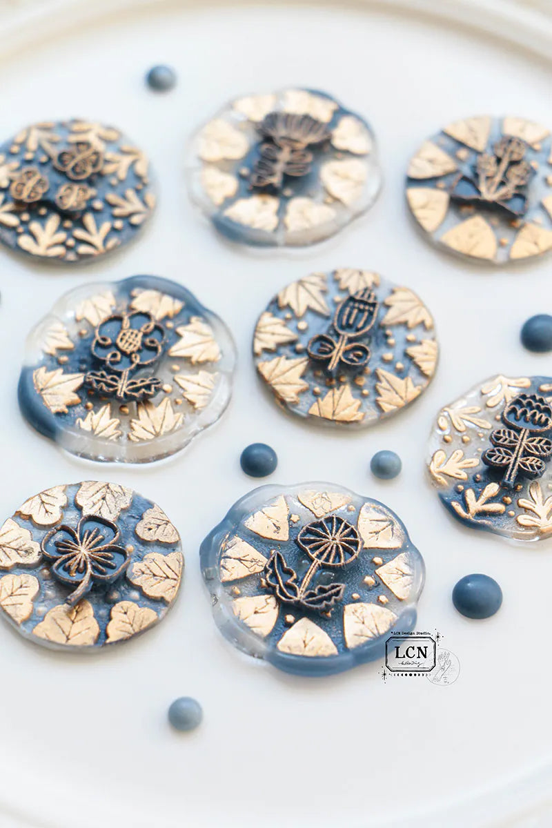 LCN Design Studio: Round Leaf Frame Wax Seal Stamps