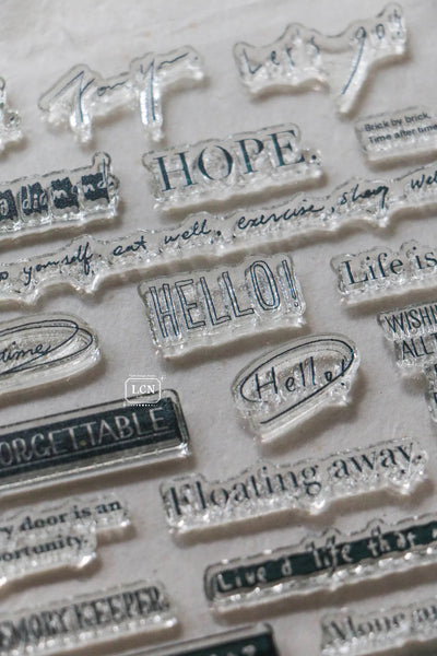 LCN Design Studio: Sentence Cling Stamps Set