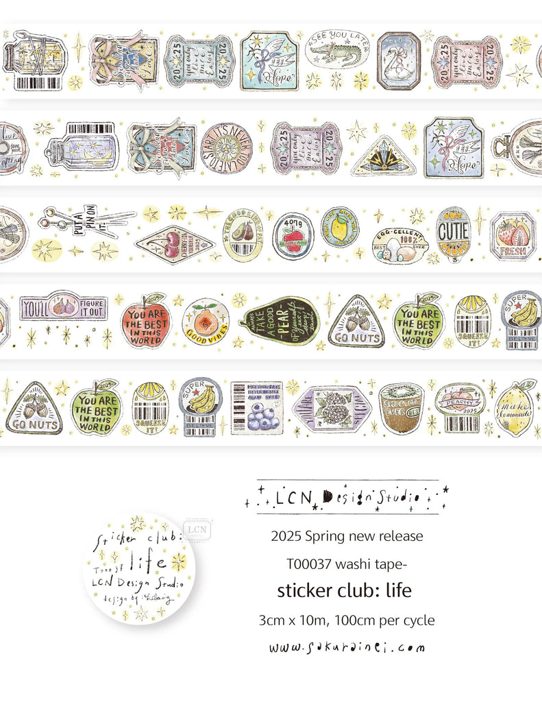 LCN Design Studio: Sticker Club Life Masking Tape