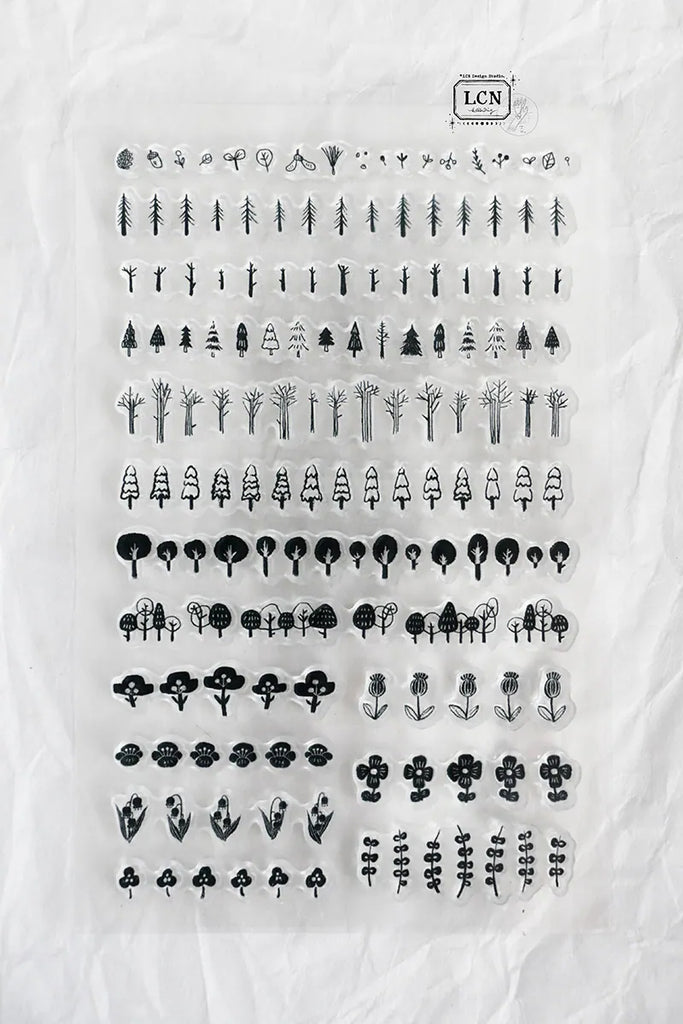 LCN Design Studio: Trees and Flowers Cling Stamp