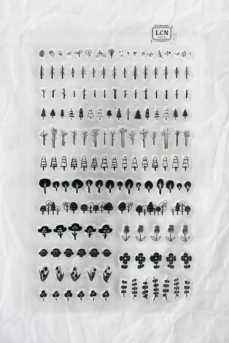 LCN Design Studio: Trees and Flowers Cling Stamp