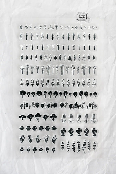 LCN Design Studio: Trees and Flowers Cling Stamp