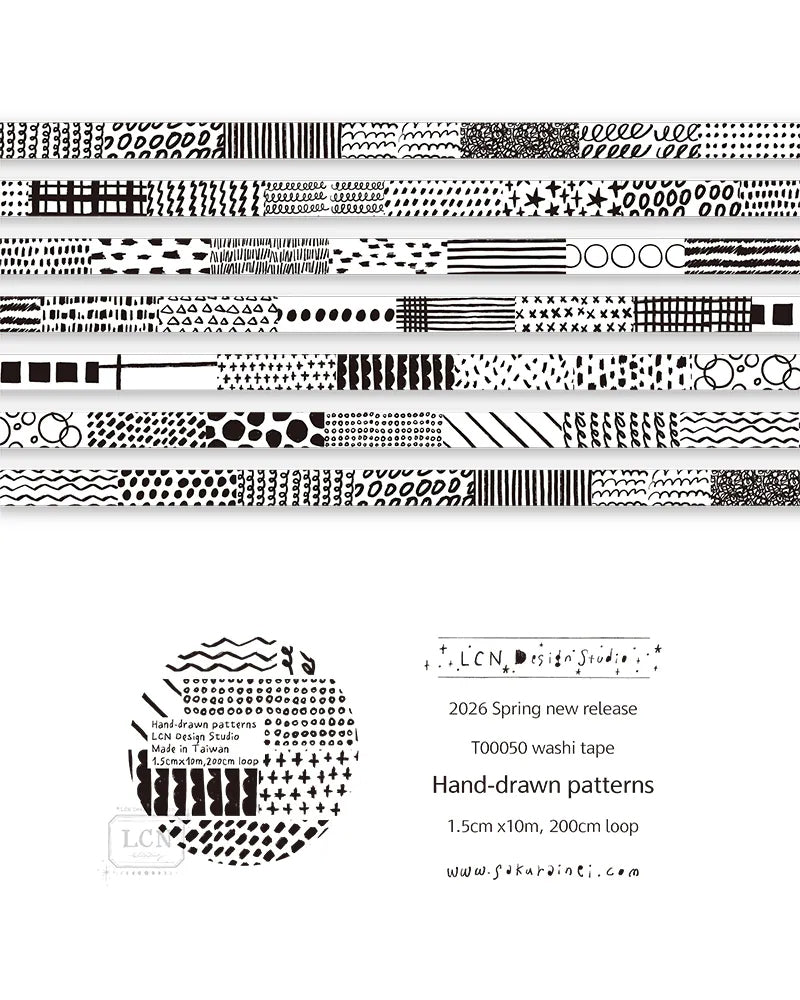 LCN Design Studio: Hand Drawn Patterns Washi Tape