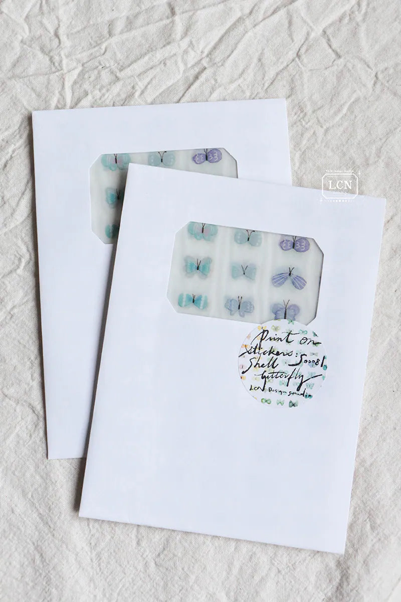 LCN Design Studio: Shell Butterflies Print On Stickers