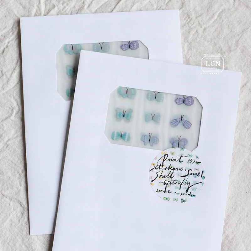 LCN Design Studio: Shell Butterflies Print On Stickers
