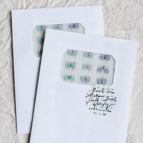 LCN Design Studio: Shell Butterflies Print On Stickers