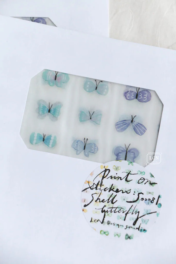 LCN Design Studio: Shell Butterflies Print On Stickers