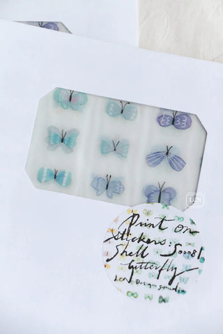 LCN Design Studio: Shell Butterflies Print On Stickers