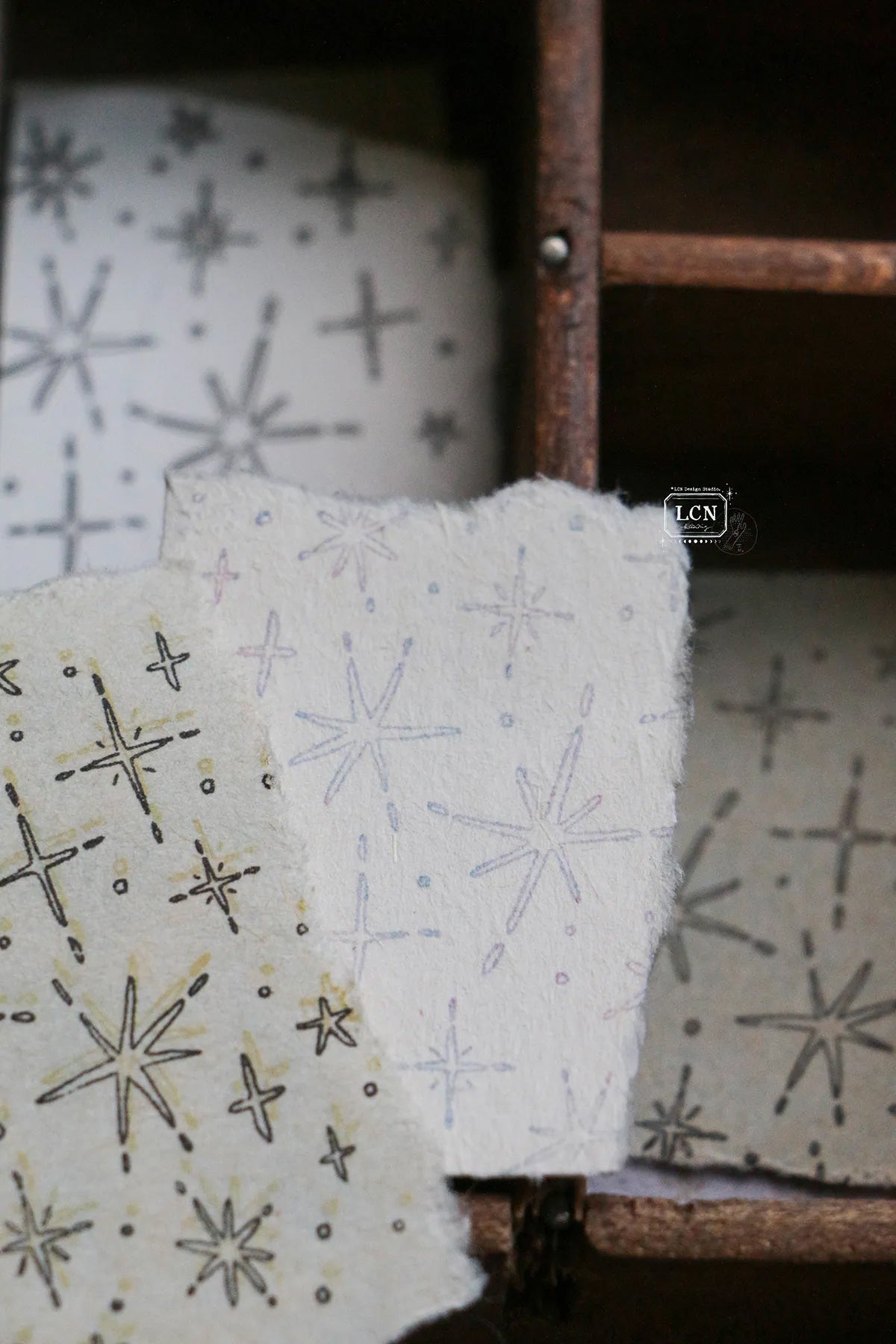 LCN Design Studio: Shiny Stars Rubber Stamp