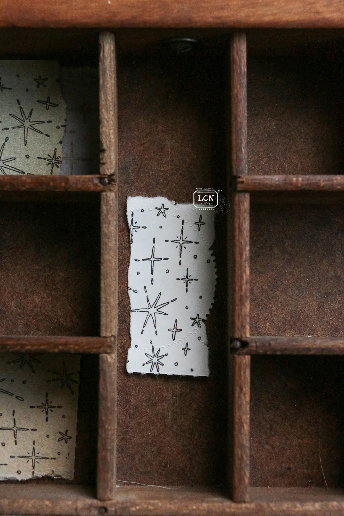 LCN Design Studio: Shiny Stars Rubber Stamp