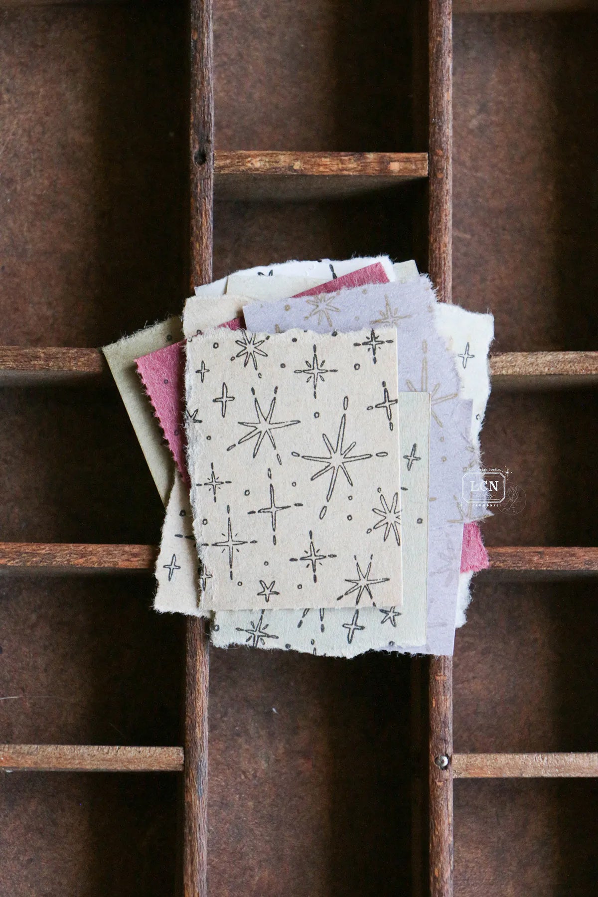 LCN Design Studio: Shiny Stars Rubber Stamp
