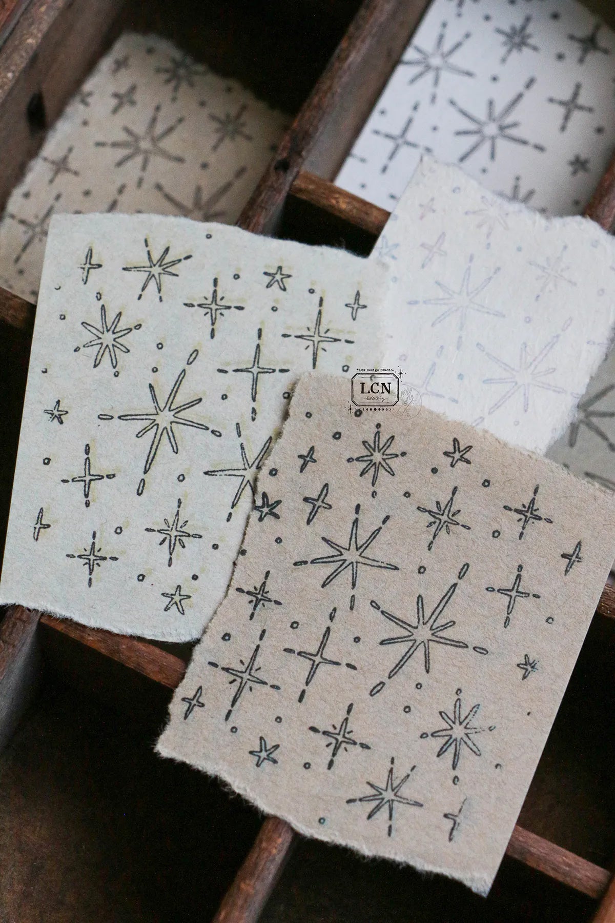 LCN Design Studio: Shiny Stars Rubber Stamp