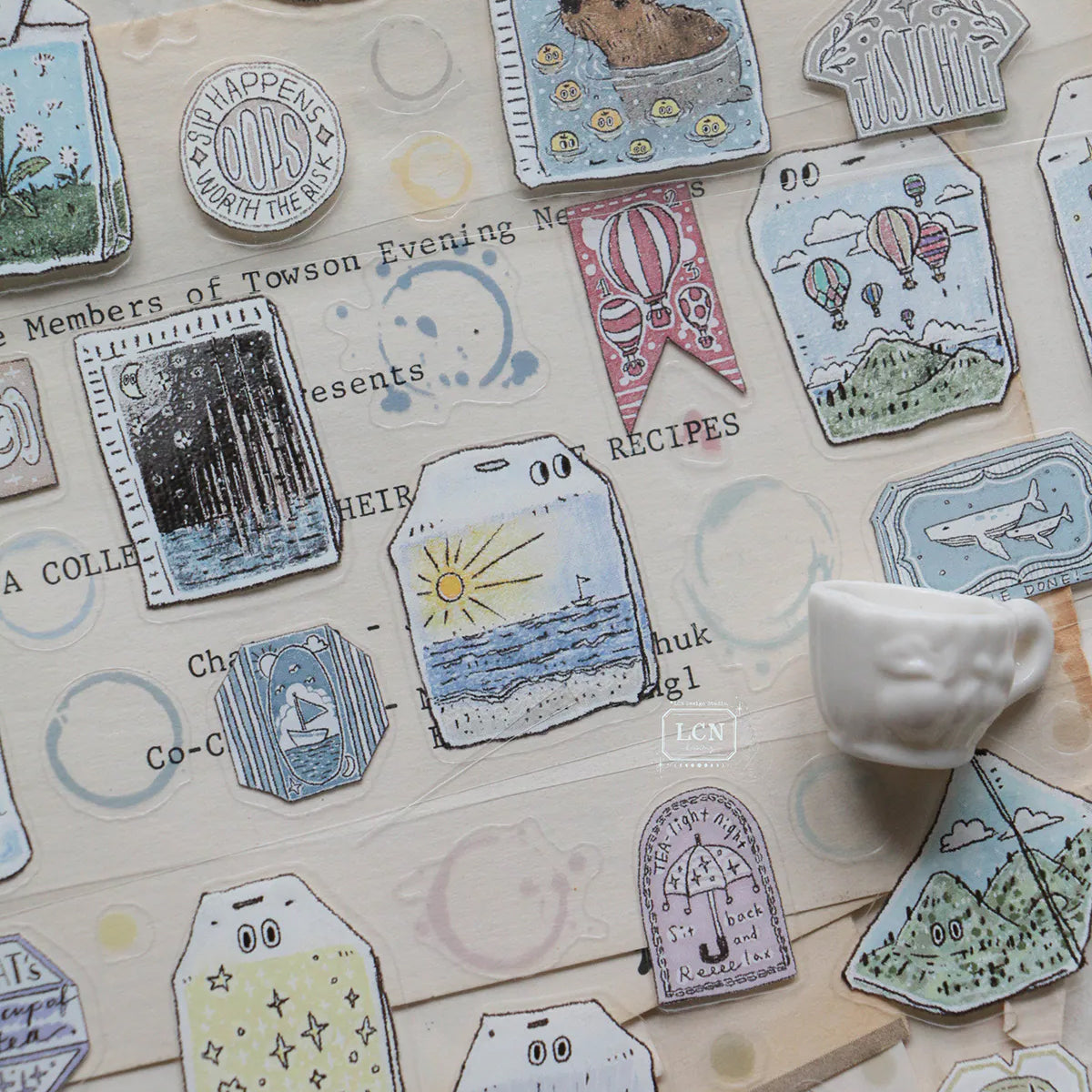 LCN Design Studio: Tea Time Kiss-Cut PET Tape
