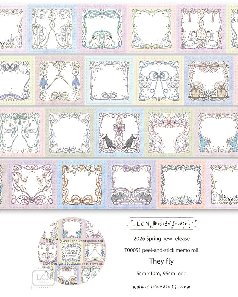 LCN Design Studio: They Fly Peel-and-Stick Memo Roll