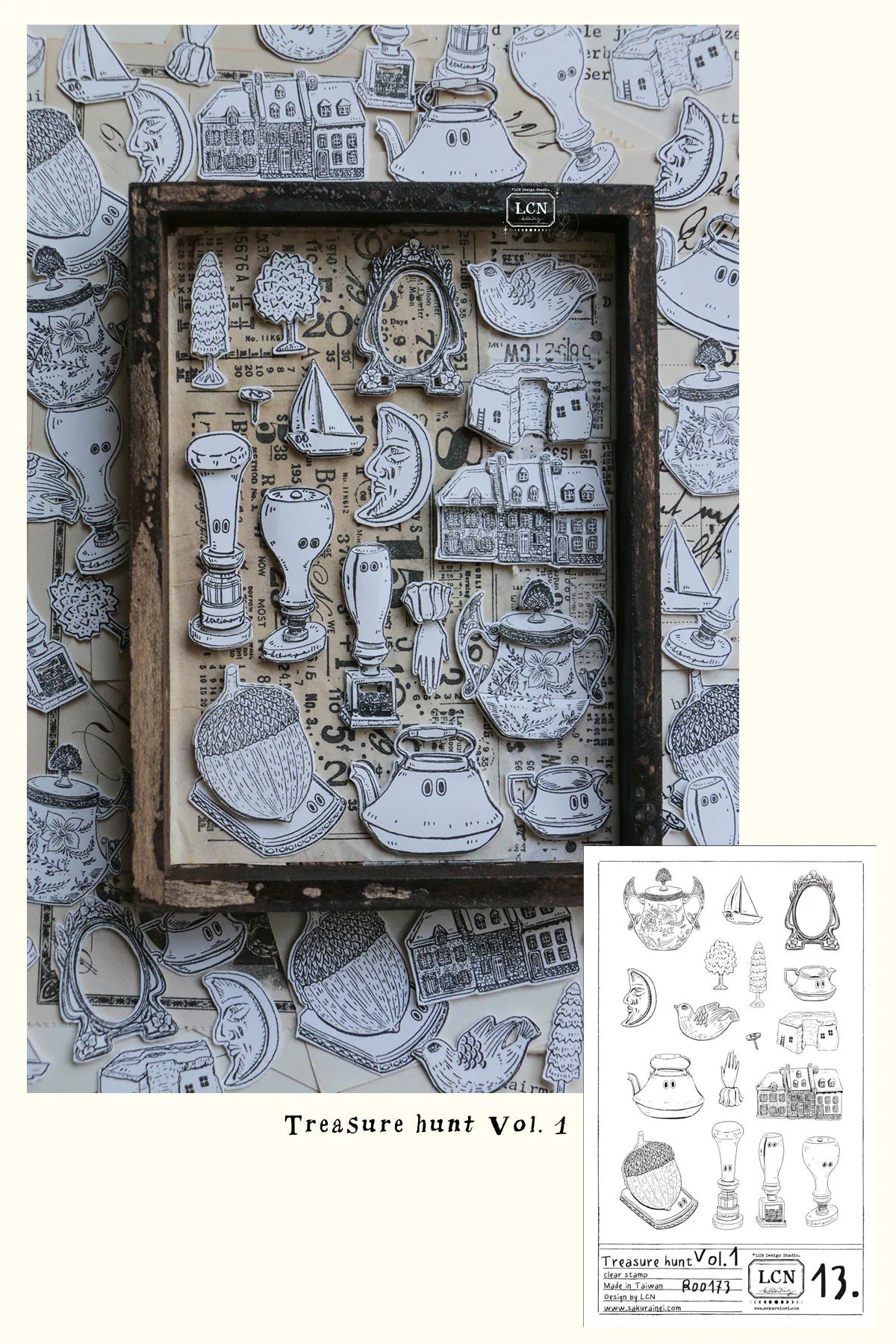 LCN Design Studio: Treasure Hunt Acrylic Stamps Set