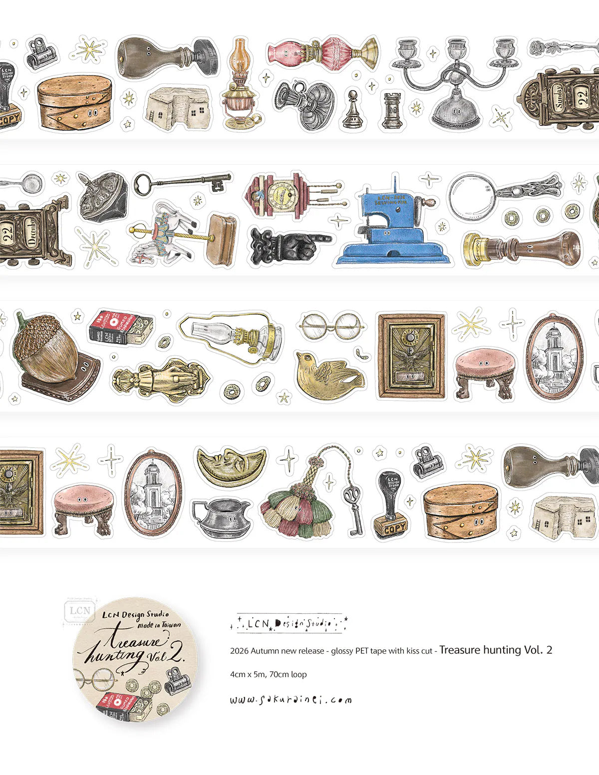 LCN Design Studio: Treasure Hunting VOL 2 Kiss-Cut PET Tape