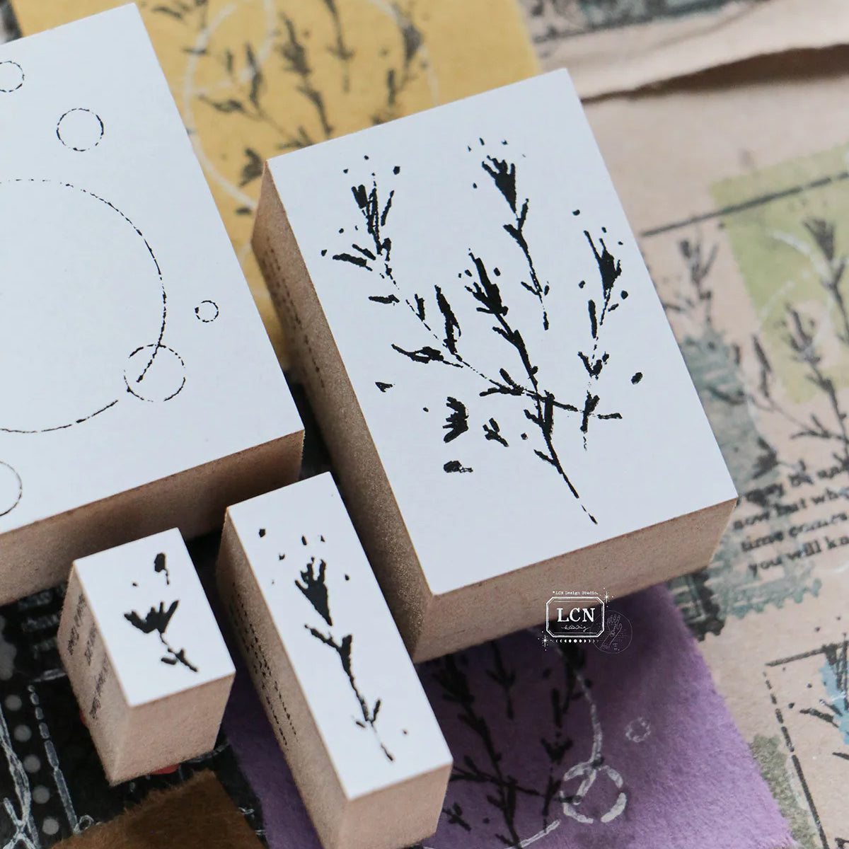 LCN Design Studio: Wild Flowers Rubber Stamps Set