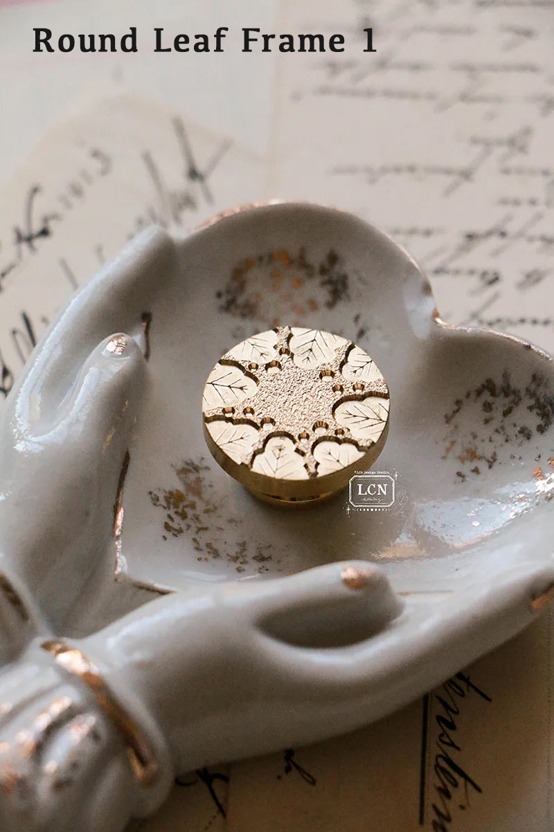 LCN Design Studio: Round Leaf Frame Wax Seal Stamps