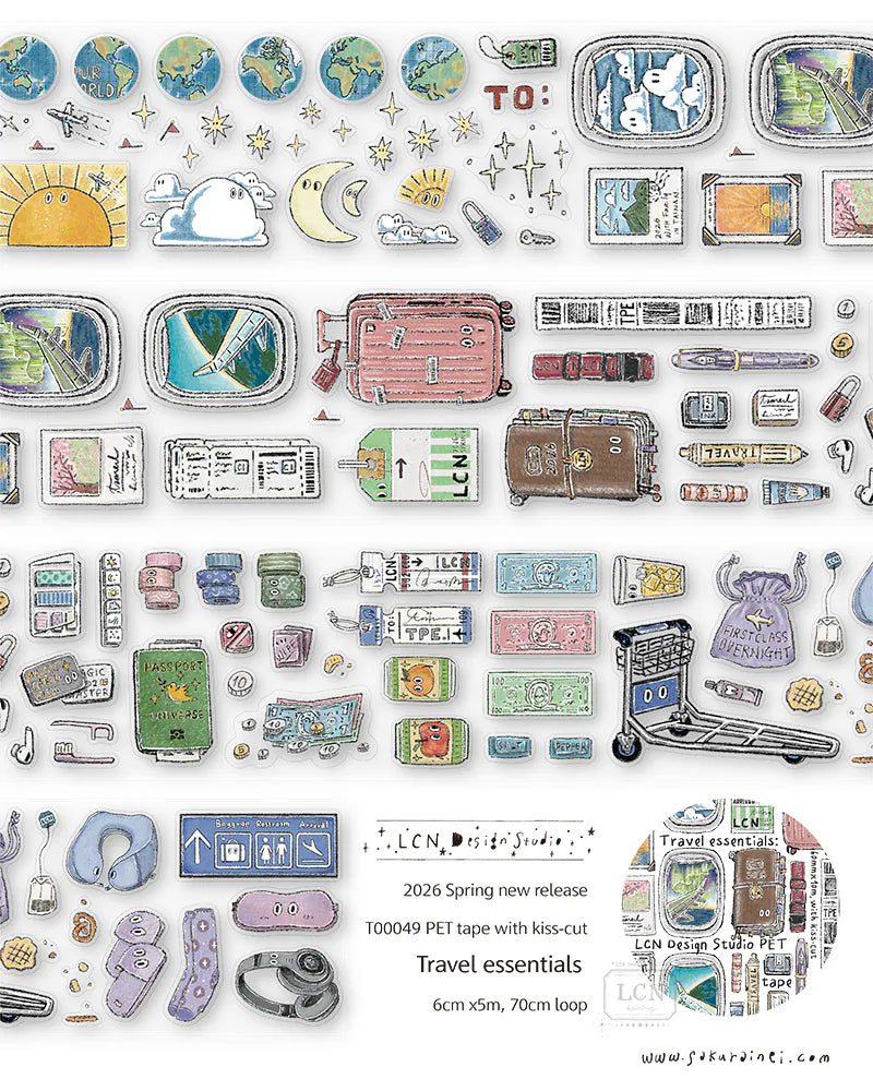 LCN Design Studio: Travel Essentials Kiss-Cut PET Tape