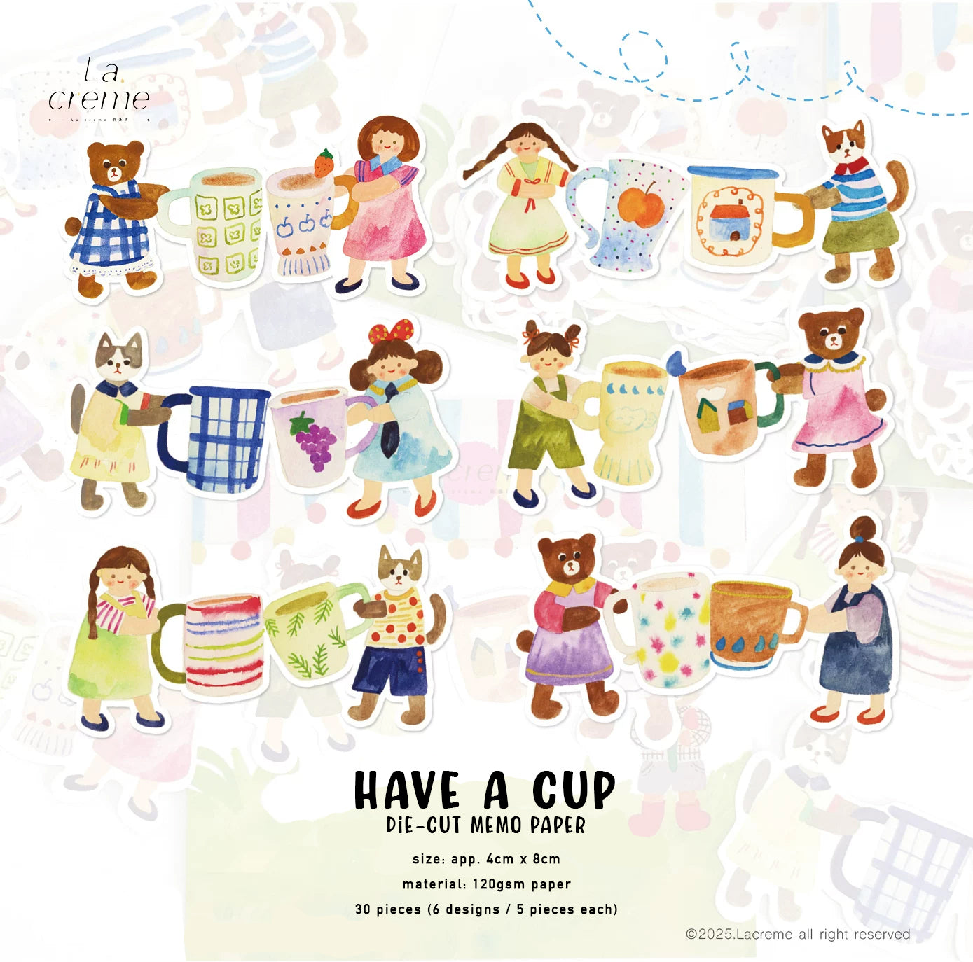 Lacreme Memo Paper: Watercolor Doodles