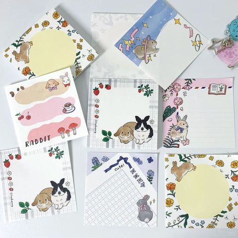 Lacreme Memo Pad: Playful Bunnies