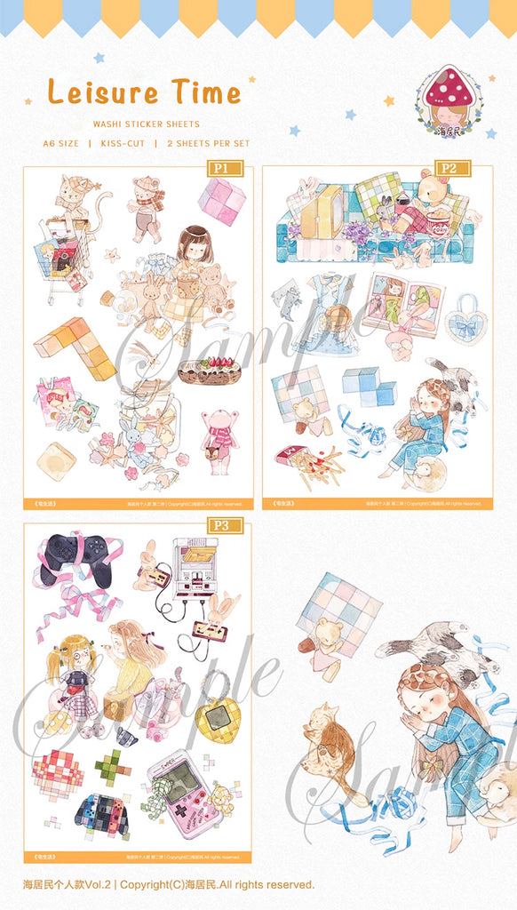 Activity Time Sticker Lemontree Product: Leisure Time Stickers Sheet – Papergame
